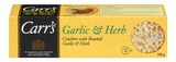Carr's Garlic and Herb Crackers 125g. 12/box - UK