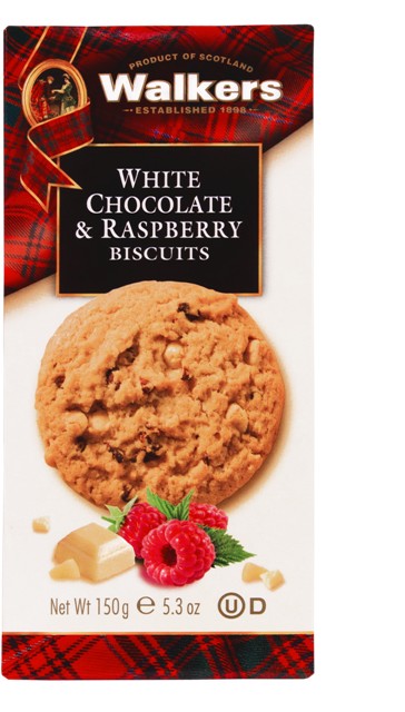 White Chocolate & Raspberry Biscuits  150g.