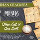 Olive Oil and Sea Salt Artisan Crackers  57g.  6/box