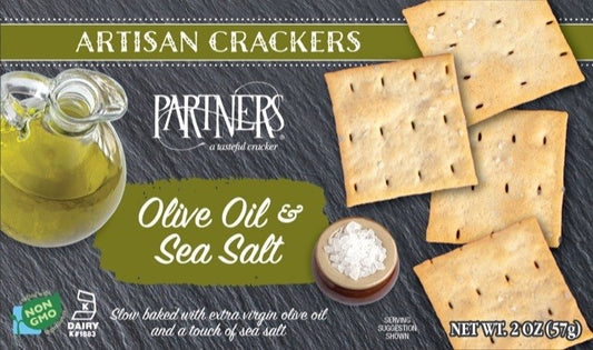 Olive Oil and Sea Salt Artisan Crackers  57g.  6/box