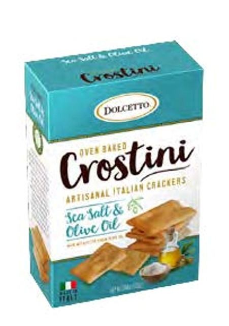 Dolcetto Crostini Crackers - Sea Salt & Olive Oil  200g. 12/box