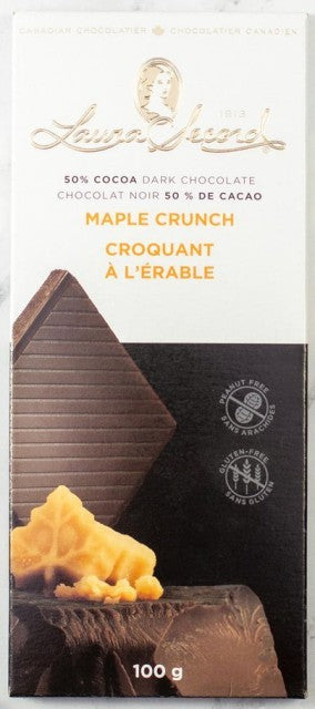 Dark Maple Crunch Chocolate  Bar  100g.