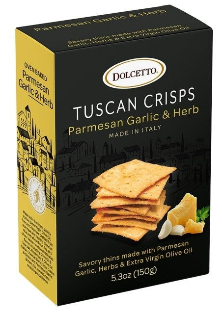 Dolcetto Tuscan Crisps Parmesan/Garlic  200g  12/box