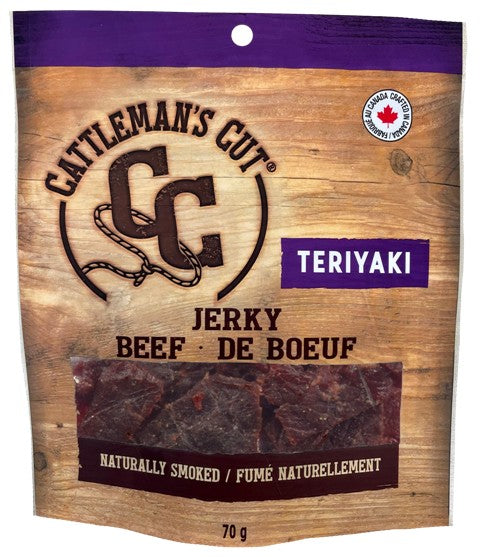 CATTLEMANS 70GM.CUT TERIYAKI BEEF JERKY 10/CASE