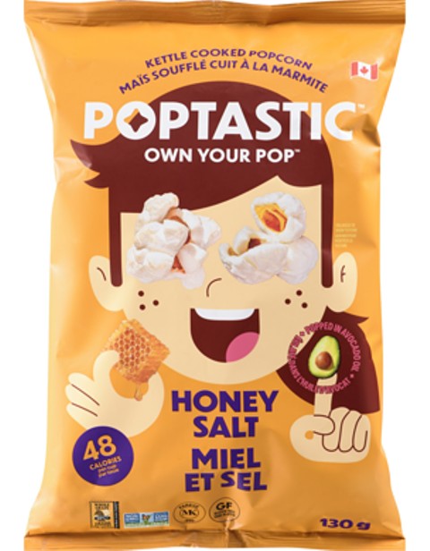 Poptastic Honey Salt  Popcorn 130g  8/Case -CAD