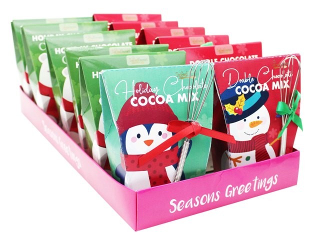ASST. SANTA'S FRIENDS COCOA W/ WISK 6&6 12/CASE ** ON SALE - HALF PRICE **