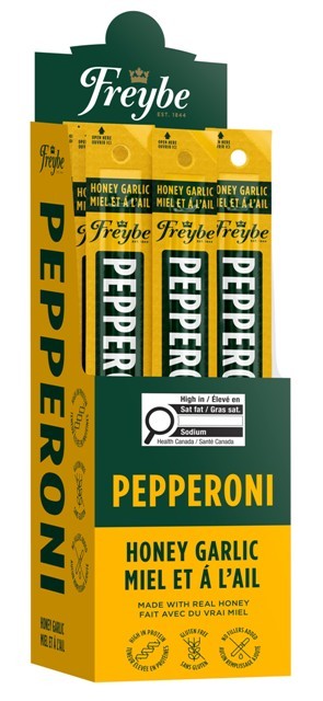 Freybe Honey Garlic Pepperoni Sticks Display 25PC. -CAD