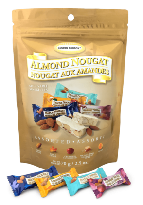 GOLDEN BON BON ASSORTED SOFT - 70G -GOLD FOIL STANDUP BAG 12/CASE