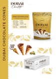 Dubai Milk Chocolate Mini Waffle Cones Kadayif and Pistachio Cream 120g Pouch 12/case