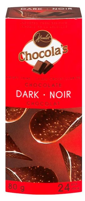 Hamlet Chocola's Dark chocolate 80g. 8/box