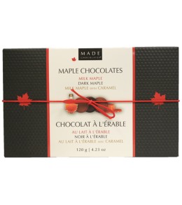 Made Assorted Maple Milk, Dark, Caramel Chocolates 120g 12/case