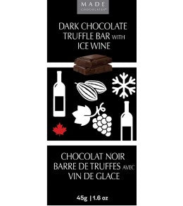 Made Dark Ice Wine Truffle Bar Display 45g 24/case