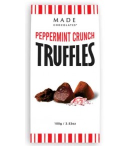 Made Peppermint Truffles Two Way Red/Stripes 100g. 12/box